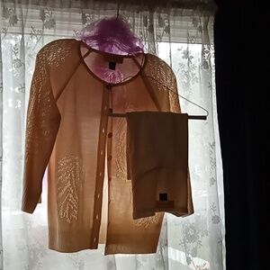 Elegant Cream Women's Sweater Set